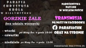 Wielki Post 2020 / Gorzkie Żale - Zmiany