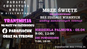 Nowe informacje Msze Św.